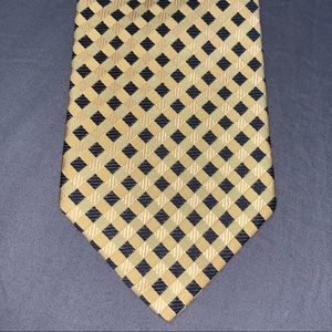 Tommy Hilfiger Yellow Gold Patterned Tie 100% Silk